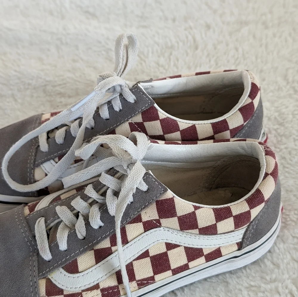 Great Condition: Vans Old Skool checkerboard Suede/Canvas Women’s 5.5 (M… - Picture 5 of 14
